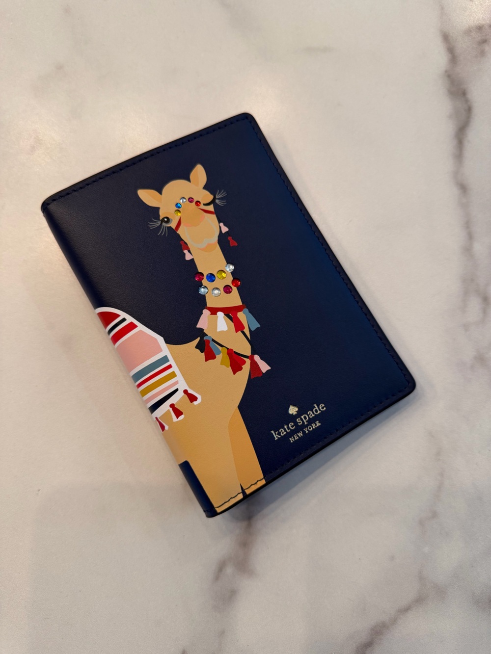 KATE SPADE Rhinestone Camel Imogene Spice Things Up Passport Cover